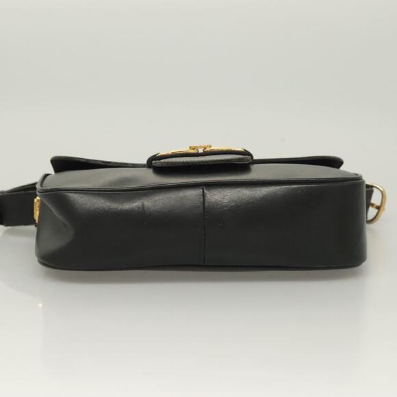 CELINE Shoulder Bag Leather Black Gold - Picture 9 of 12